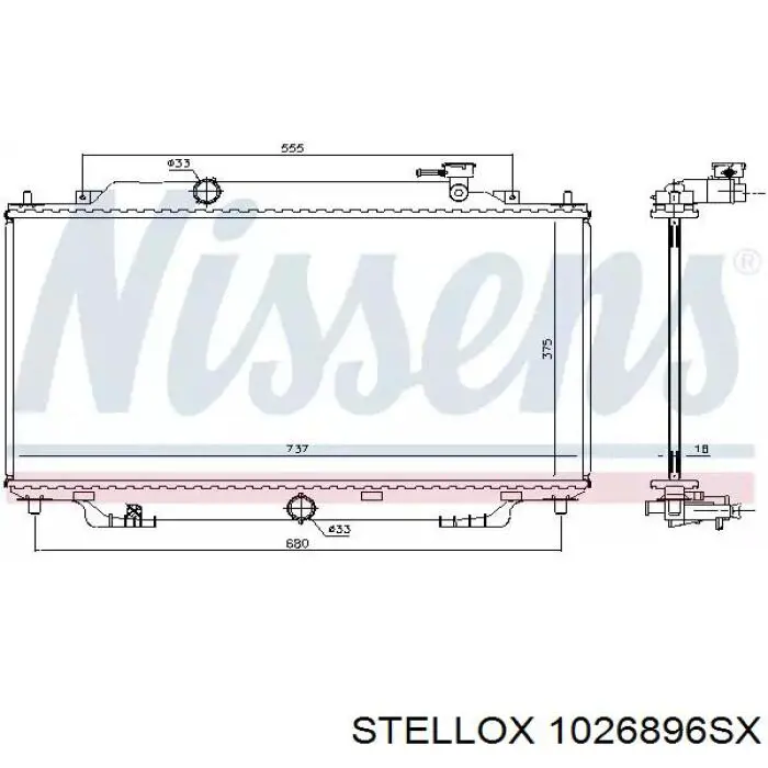 1026896SX Stellox radiador refrigeración del motor