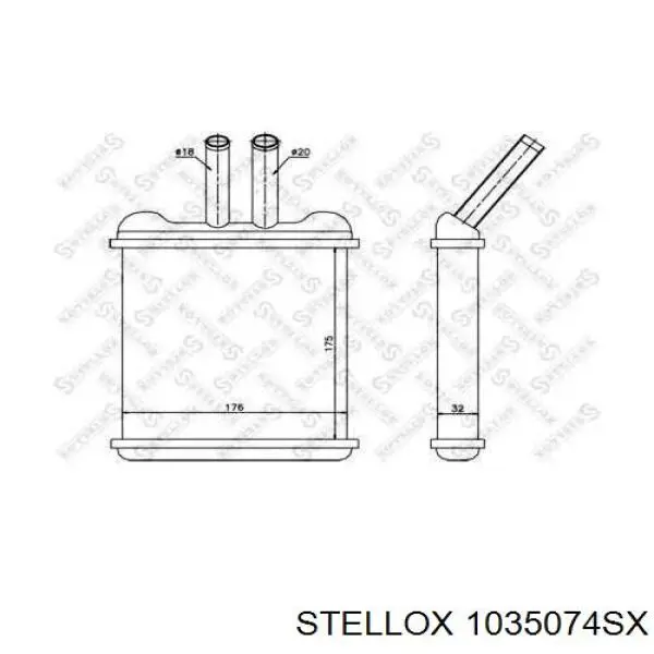 1035074SX Stellox radiador de calefacción