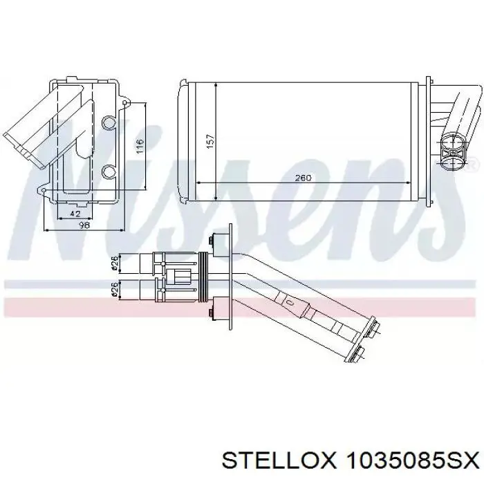 1035085SX Stellox radiador de calefacción