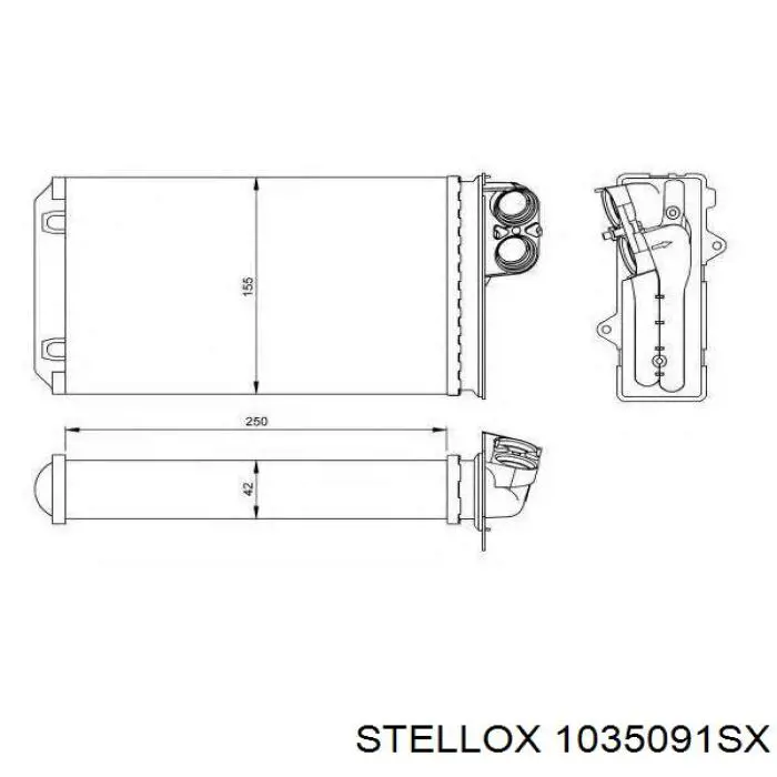 1035091SX Stellox radiador de calefacción