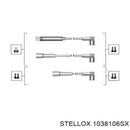 1038106SX Stellox juego de cables de encendido