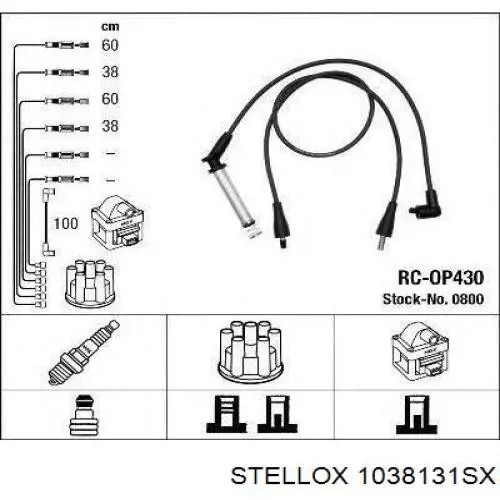 1038131SX Stellox juego de cables de encendido