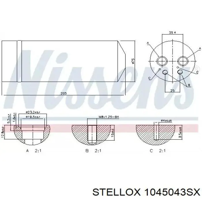 1045043SX Stellox condensador aire acondicionado