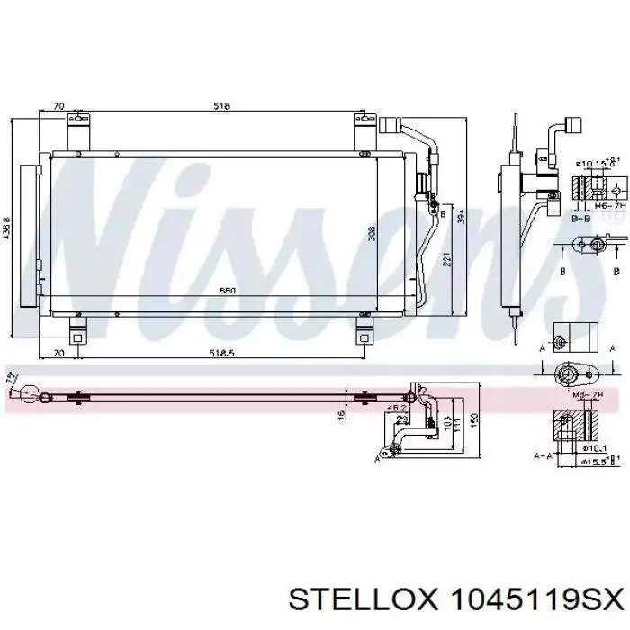 1045119SX Stellox condensador aire acondicionado