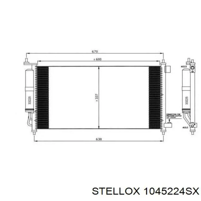 1045224SX Stellox condensador aire acondicionado