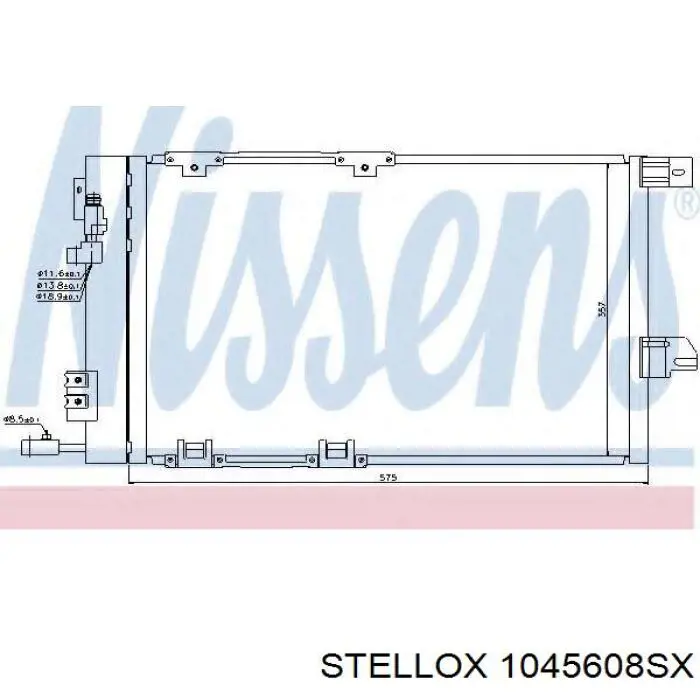 1045608SX Stellox condensador aire acondicionado