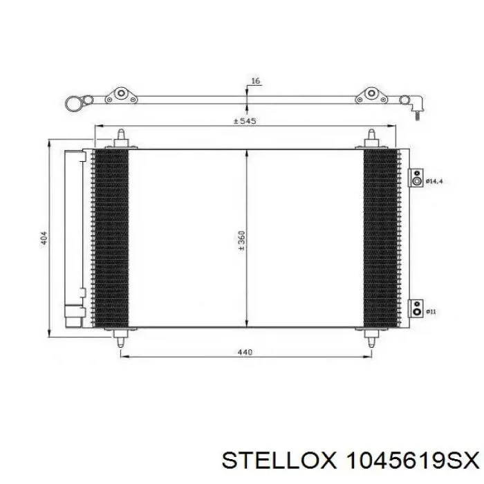 1045619SX Stellox condensador aire acondicionado