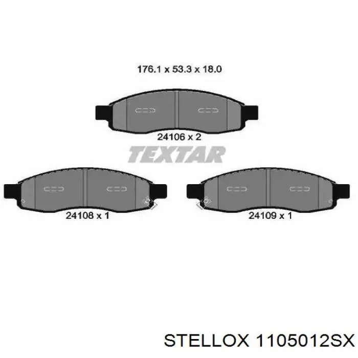 1105012SX Stellox pastillas de freno delanteras