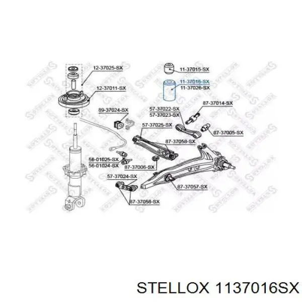 1137016SX Stellox caperuza protectora/fuelle, amortiguador trasero