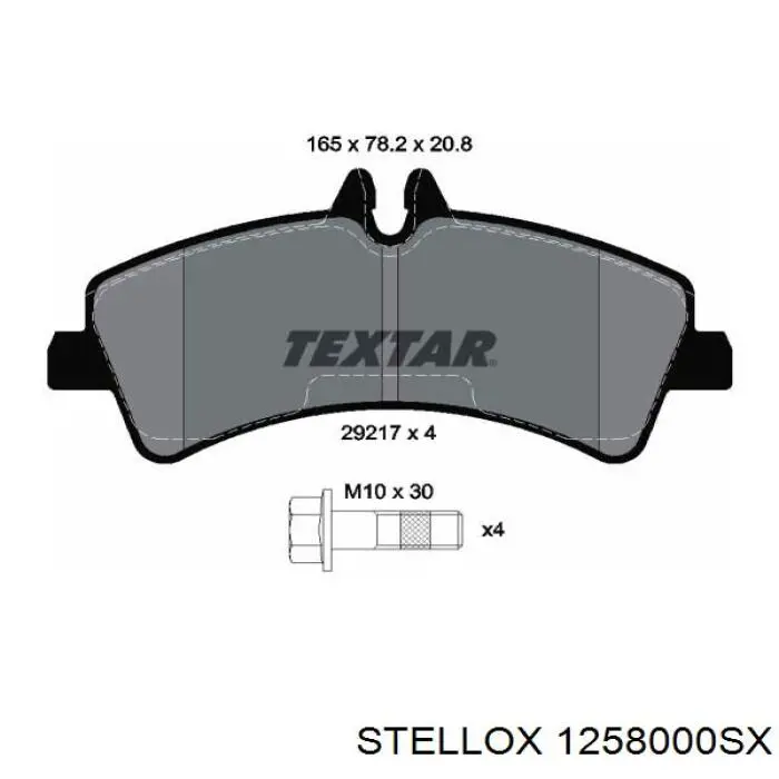 1258000SX Stellox pastillas de freno traseras