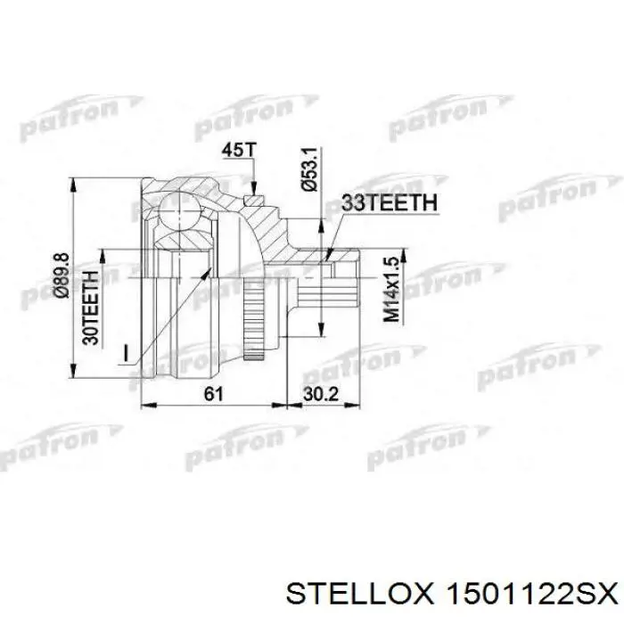 1501122SX Stellox junta homocinética exterior trasera