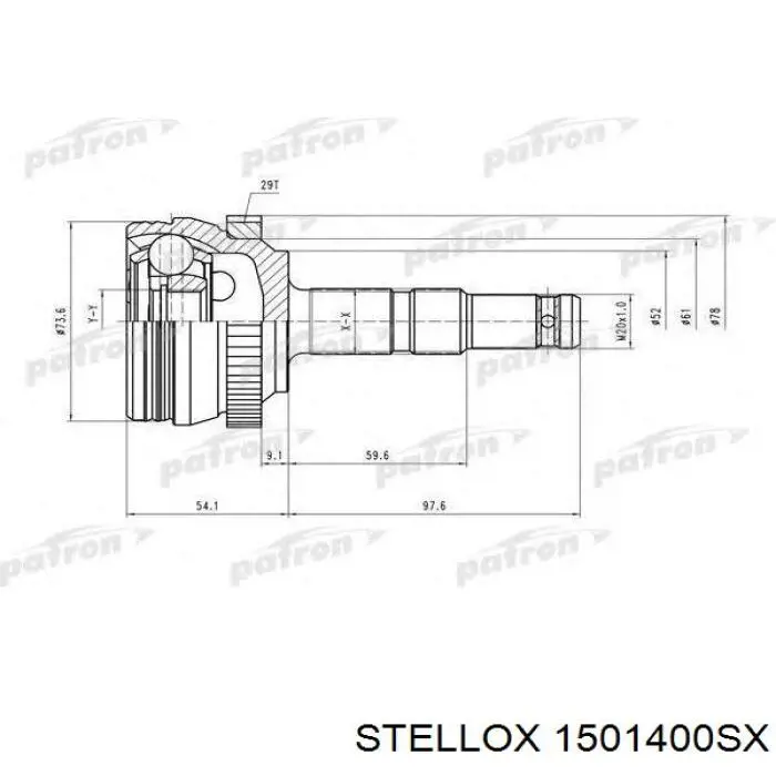 1501400SX Stellox junta homocinética exterior delantera