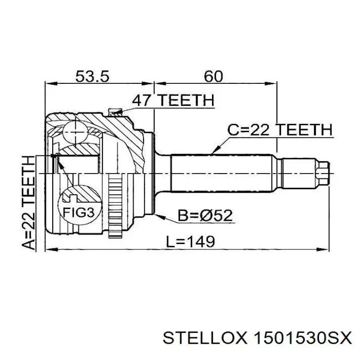 Junta homocinética exterior delantera Chevrolet Aveo 2 T250, T255