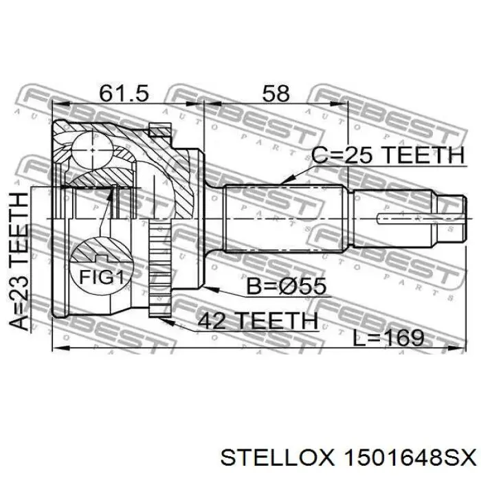 1501648SX Stellox junta homocinética exterior delantera