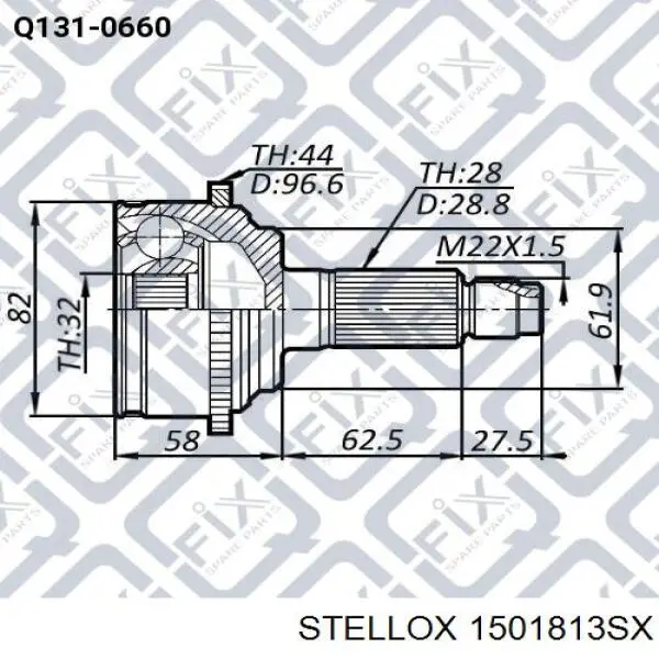 1501813SX Stellox junta homocinética exterior delantera