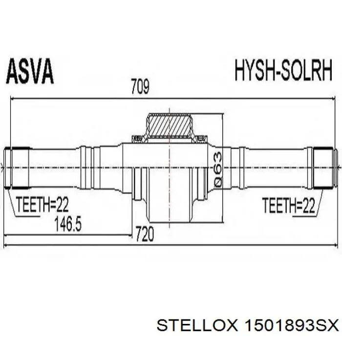 1501893SX Stellox junta homocinética exterior delantera