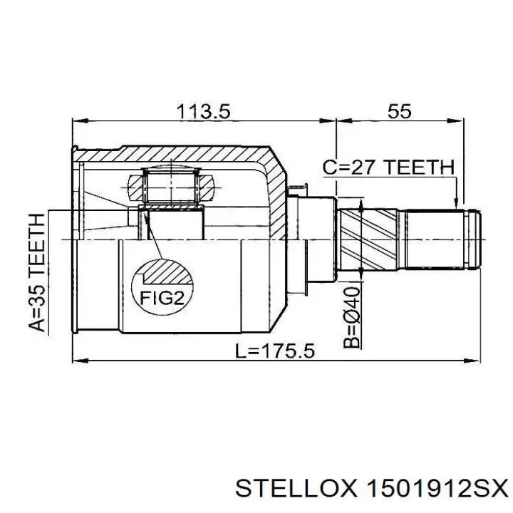 1501912SX Stellox junta homocinética exterior delantera