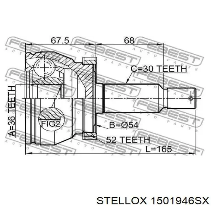 1501946SX Stellox junta homocinética exterior delantera