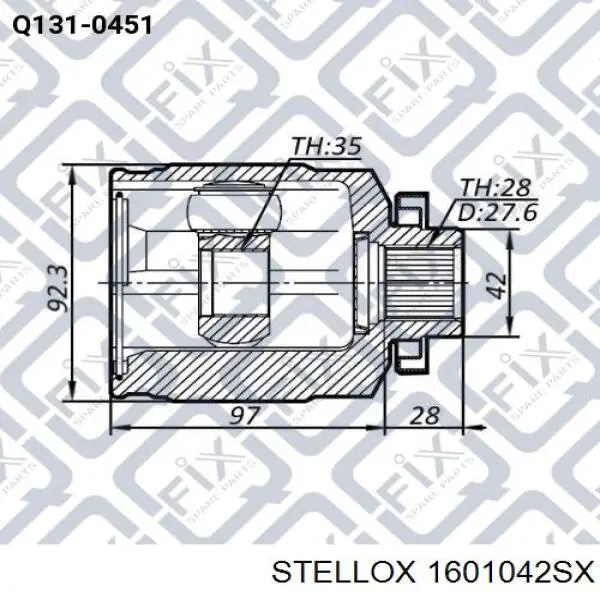 1601042SX Stellox junta homocinética interior delantera derecha