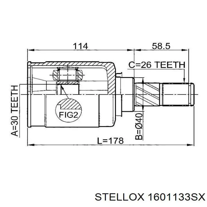 1601133SX Stellox junta homocinética interior delantera izquierda