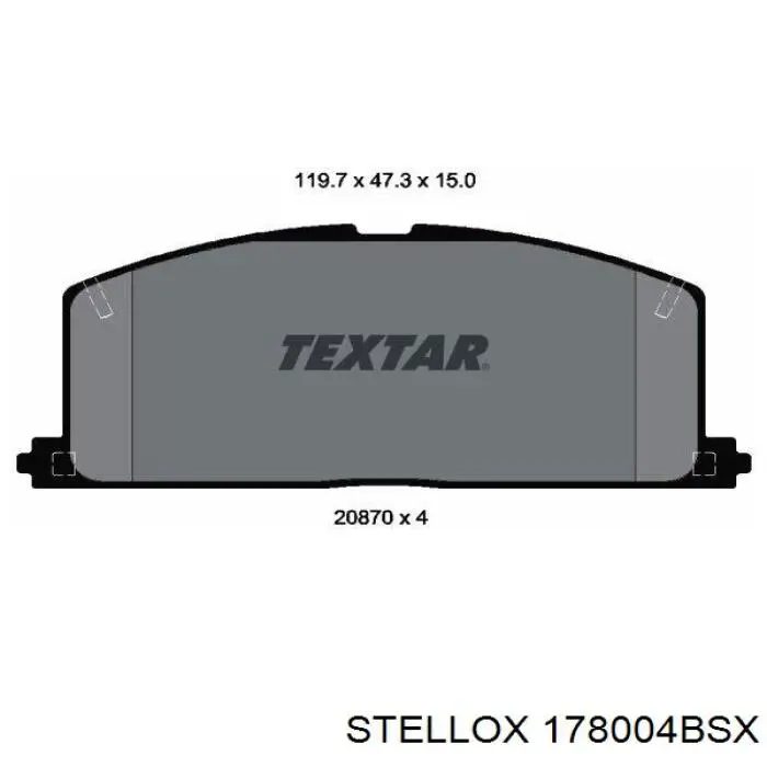 178004BSX Stellox pastillas de freno delanteras