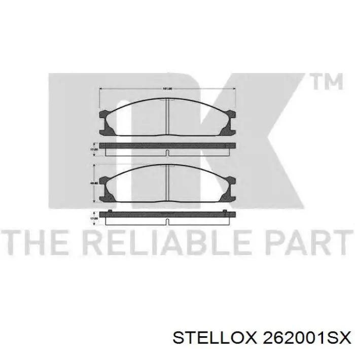 262001SX Stellox pastillas de freno traseras