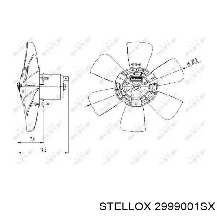 2999001SX Stellox ventilador (rodete +motor refrigeración del motor con electromotor derecho)