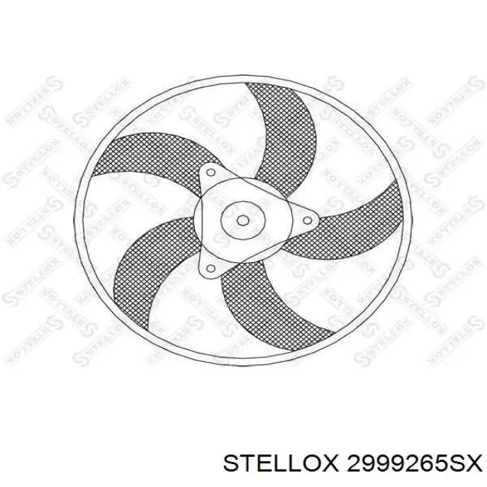 29-99265-SX Stellox difusor de radiador, ventilador de refrigeración, condensador del aire acondicionado, completo con motor y rodete