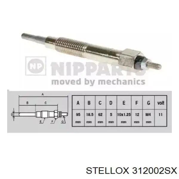 312002SX Stellox bujía de incandescencia