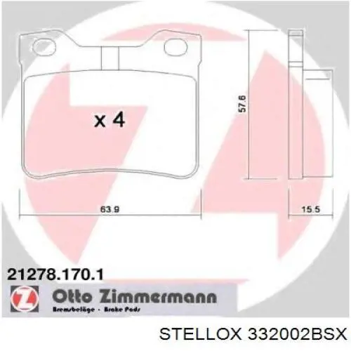 332002B-SX Stellox pastillas de freno traseras