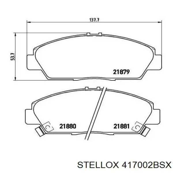 417002B-SX Stellox pastillas de freno delanteras