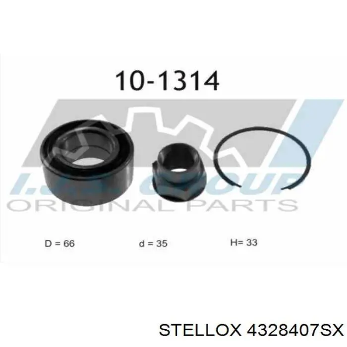 4328407SX Stellox cojinete de rueda delantero