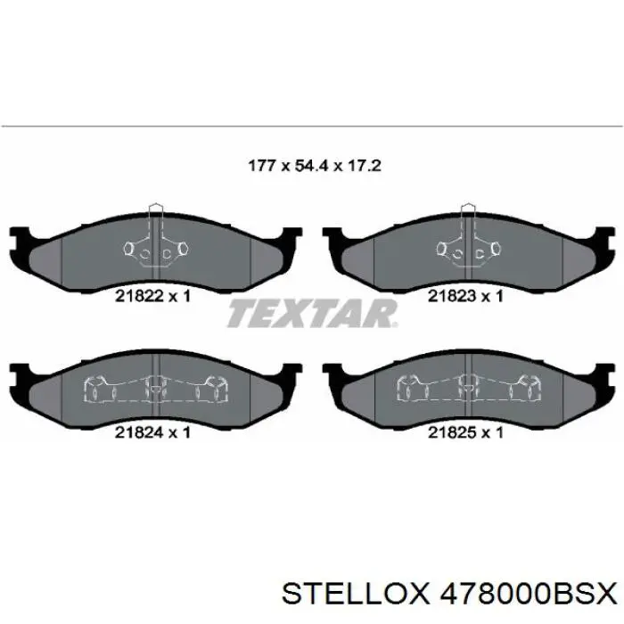 478000BSX Stellox pastillas de freno delanteras