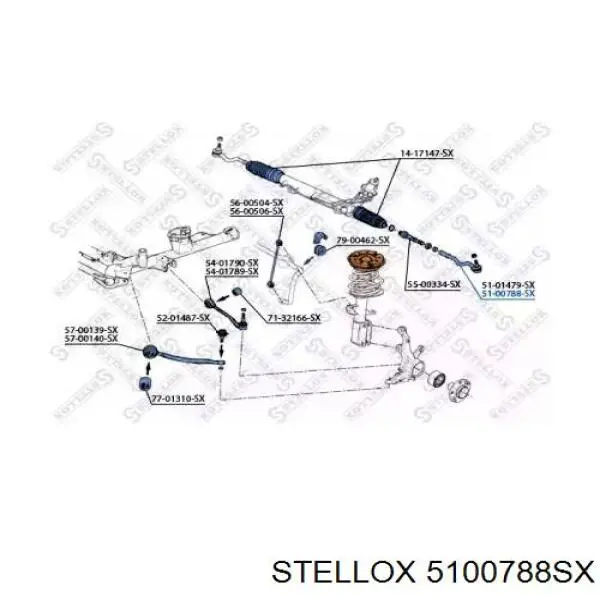 5100788SX Stellox rótula barra de acoplamiento exterior