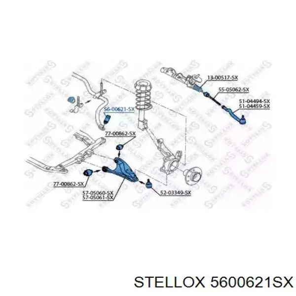 5600621SX Stellox soporte de barra estabilizadora delantera