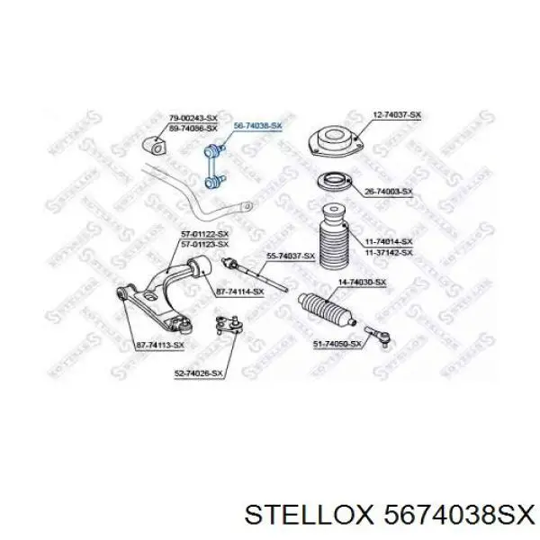 5674038SX Stellox soporte de barra estabilizadora delantera