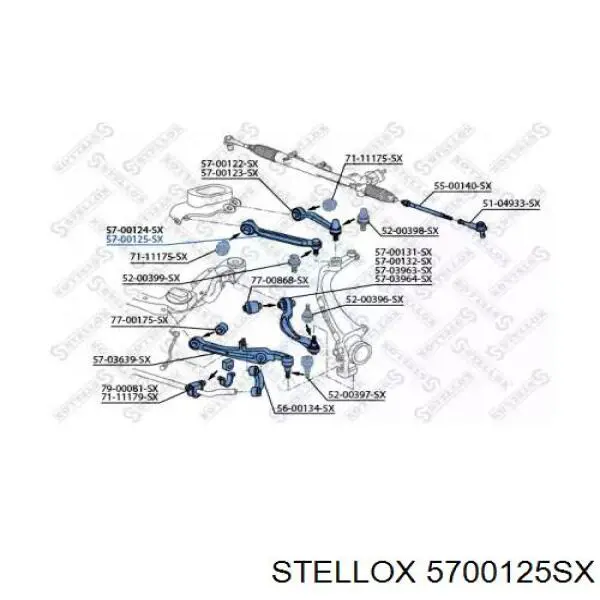 5700125SX Stellox barra oscilante, suspensión de ruedas delantera, superior derecha