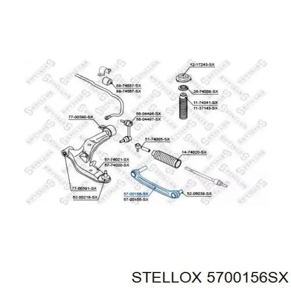 5700156SX Stellox barra oscilante, suspensión de ruedas delantera, superior izquierda