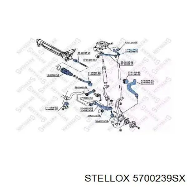 5700239SX Stellox barra oscilante, suspensión de ruedas delantera, superior izquierda