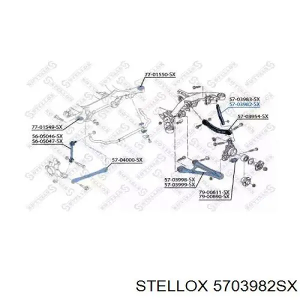 5703982SX Stellox brazo suspension trasero superior derecho