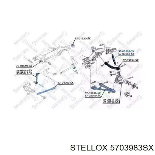 5703983SX Stellox brazo suspension trasero superior izquierdo