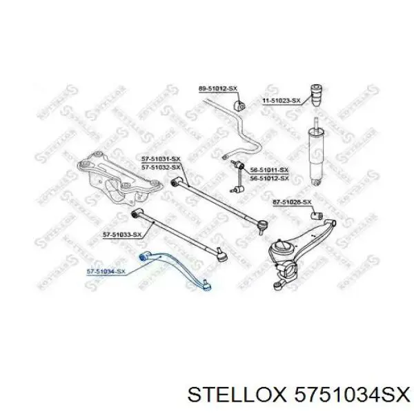 5751034SX Stellox brazo suspension (control trasero inferior derecho)