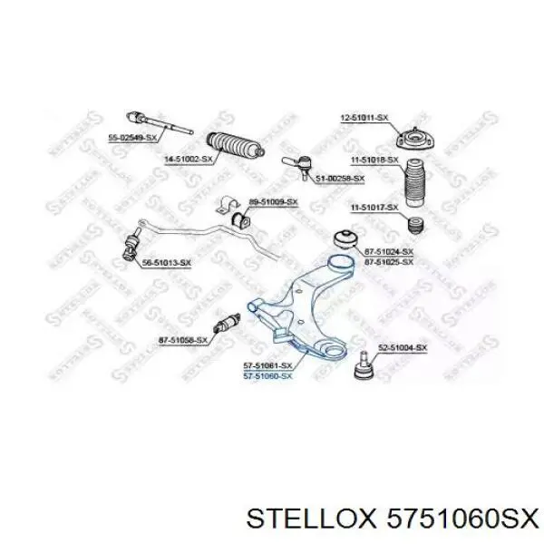 5751060SX Stellox barra oscilante, suspensión de ruedas delantera, inferior derecha