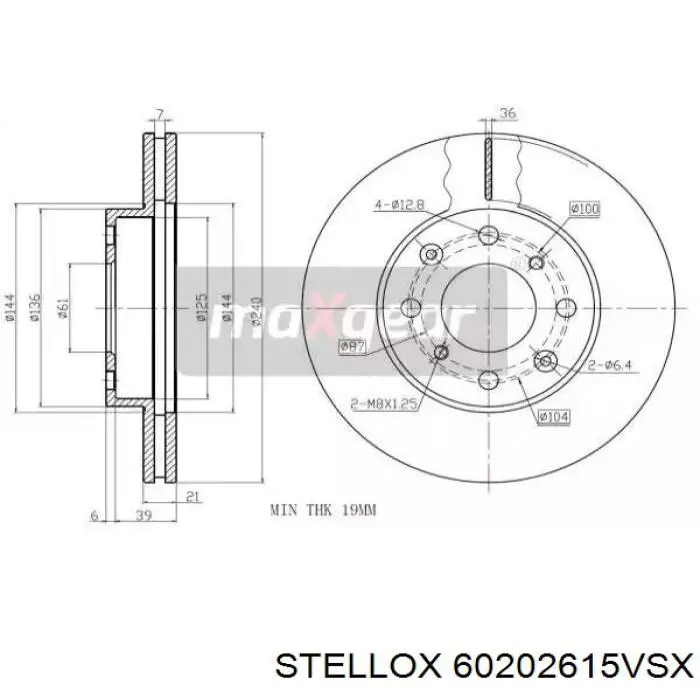 60202615VSX Stellox freno de disco delantero