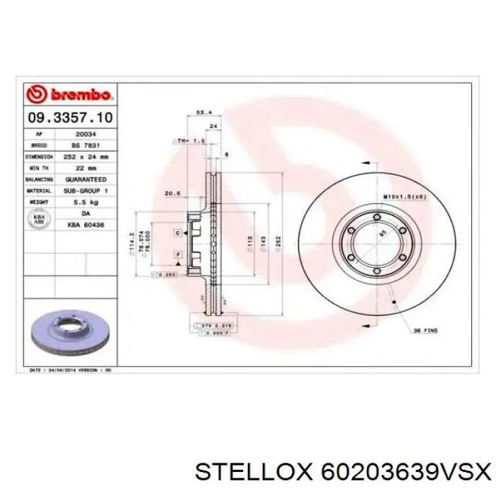 Freno de disco delantero Renault Trafic 2 FL