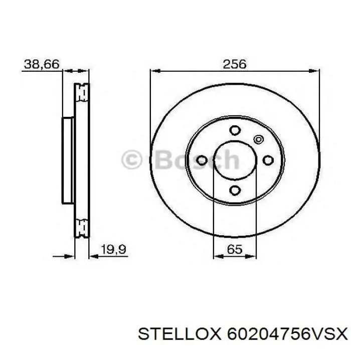 60204756VSX Stellox freno de disco delantero