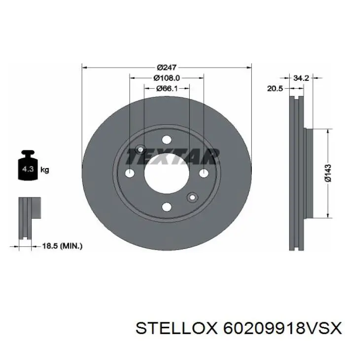 Freno de disco delantero Peugeot 205 1 741A, C