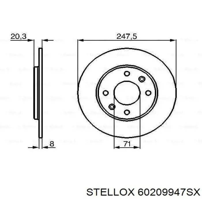 Disco de freno trasero Peugeot 206 2A/C
