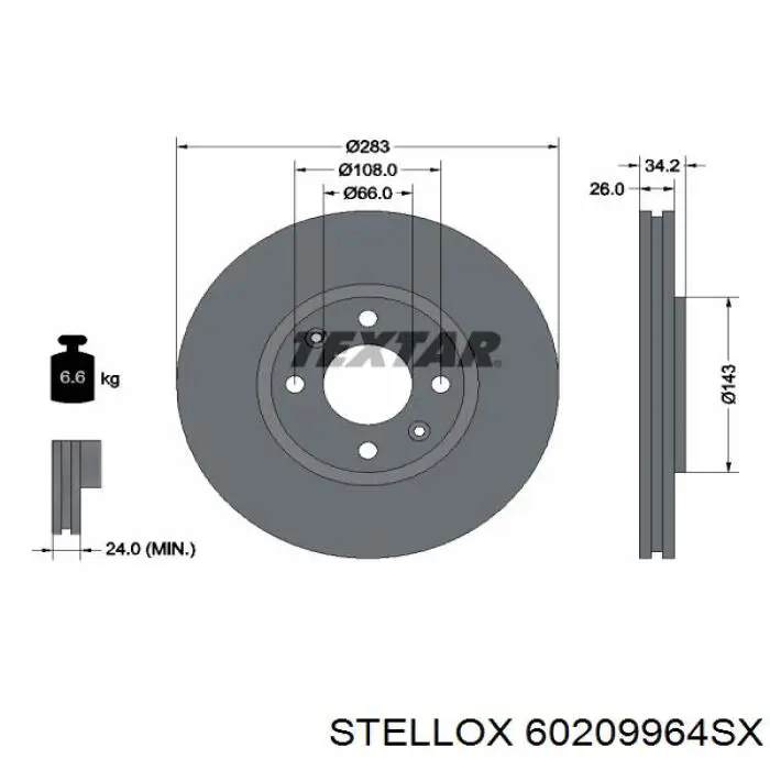 Freno de disco delantero Citroen C4 UD