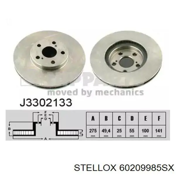 60209985SX Stellox freno de disco delantero